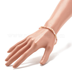Natural Pink Opal Round Beaded Stretch Bracelet&nbsp;BJEW-JB07744