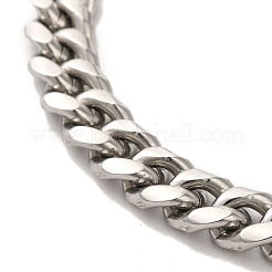 Non-Tarnish 304 Stainless Steel Cuban Link Chain Bracelets for Women Men&nbsp;BJEW-Q341-14A-P