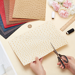8 Sheets 8 Colors Ostrich PVC Imitation Leather Fabric&nbsp;DIY-BC0012-08