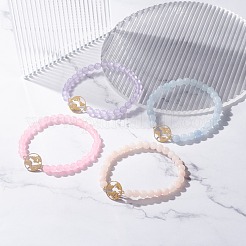 Natural Malaysia Jade(Dyed) Round Beads Stretch Bracelet&nbsp;BJEW-JB07223