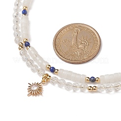 Natural White Jade & Crystal Beaded Necklaces&nbsp;NJEW-JN04137