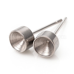Non-Tarnish 304 Stainless Steel Stud Earring Settings&nbsp;STAS-L244-48C-P