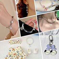 36Pcs 6 Style Glass European Dangle Charms&nbsp;PALLOY-ME00034