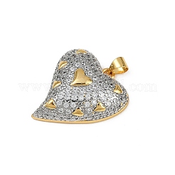 Brass Micro Pave Clear Cubic Zirconia Pendants&nbsp;KK-S528-20G-A