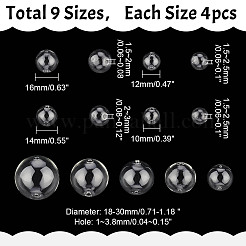36Pcs 9 Style Handmade Two Holes Blown Glass Globe Beads&nbsp;GLAA-GO0001-11