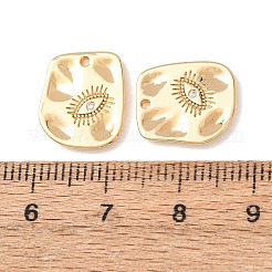 Brass Micro Pave Clear Cubic Zirconia Charms&nbsp;CU-CBAD58F-01G