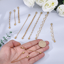 10Pcs 5 Styles 304 Stainless Steel Chain Extender&nbsp;HJEW-AR00035