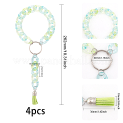4Pcs Wristlet Keychain Acrylic Curb Chain Keychain Bracelet&nbsp;KEYC-CA0001-38