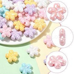 40Pcs 5 Colors Opaque Acrylic Beads&nbsp;OACR-FS0002-84