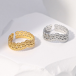 Retro 304 Stainless Steel Cuff Rings&nbsp;FS-WGB7BE6-02