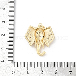 Brass Micro Pave Clear Cubic Zirconia Pendants&nbsp;KK-R213-21G