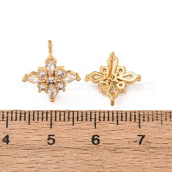 Brass Micro Pave Clear Cubic Zirconia Stud Earrings for Women&nbsp;EJEW-F418-18G