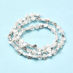 Electroplated Natural Lava Rock Beads Strands&nbsp;G-G984-13S
