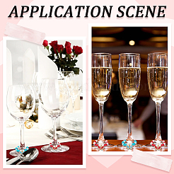 Glass Wine Glass Charms&nbsp;AJEW-SC00001