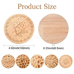 5Pcs 5 Colors Wood Coaster&nbsp;AJEW-CJ0001-67