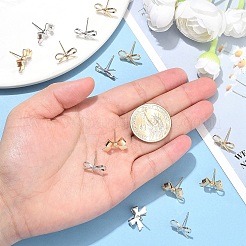 16Pcs 4 Styles Brass Stud Earring Findings&nbsp;KK-YW0002-95