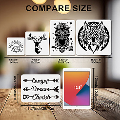 2Pcs 2 Styles PET Hollow Out Drawing Painting Stencils&nbsp;DIY-WH0411-602