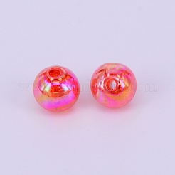 Electroplate Crackle Acrylic Beads&nbsp;CCG-WH0001-10mm-07