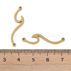 304 Stainless Steel Wave Shaped Connector Charms&nbsp;STAS-L279-022G