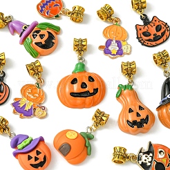Halloween Theme Alloy Enamel & Resin European Dangle Charms&nbsp;PALLOY-FZ00014