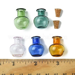 10Pcs 5 Colors Round Glass Cork Bottles Ornament&nbsp;GLAA-FS0001-73