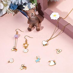 10Pcs 5 Style Real Real 18K Gold Plated Plated Brass Charms&nbsp;FIND-CN0001-28