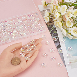 300Pcs Transparent Acrylic Flower Bead Caps&nbsp;MACR-SC0001-56