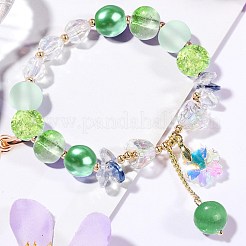 100Pcs Transparent Frosted Glass Beads Strands&nbsp;GLAA-CJ0002-04