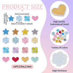 2 Sets Embroidery Cloth Iron On/Sew On Patches&nbsp;DIY-TA0013-08