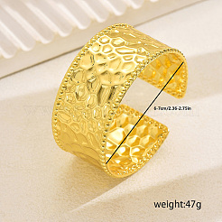 Hammered Brass Irregular Cuff Open Bangle for Women's Party&nbsp;GX4833