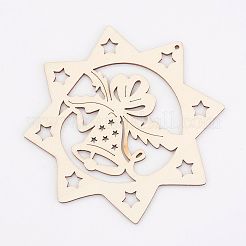 Undyed Wooden Pendants&nbsp;LS-WOOD-K005-16