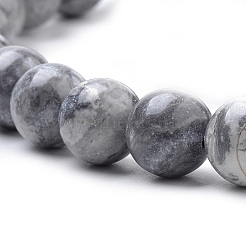 Natural Map Stone/Picasso Stone/Picasso Jasper Beads Strands&nbsp;X-G-S259-09-8mm