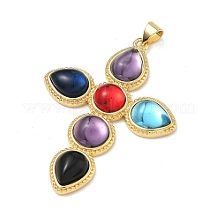 Brass Resin Pendants&nbsp;KK-A293-25G-01