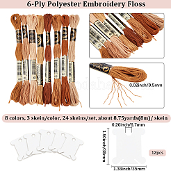 24 Skeins 3Bags 6-Ply Polyester Embroidery Floss&nbsp;OCOR-CY0003-42C