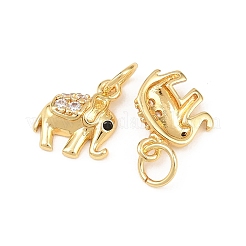 Brass Micro Pave Clear Cubic Zirconia Charms&nbsp;KK-H292-56A-G