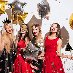 23Pcs Paper Black & Gold Glitter Party Photo Booth Props Set&nbsp;AJEW-SP0006-23