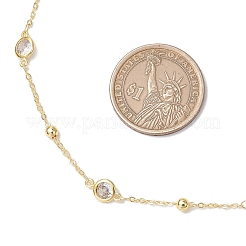 Brass Clear Cubic Zirconia Satellite Chain Waist Chains&nbsp;NJEW-C00038