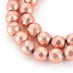 Electroplated Non-magnetic Synthetic Hematite Beads Strands&nbsp;G-P401-02RG-8mm