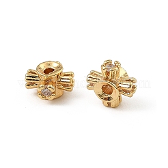 Brass Clear Cubic Zirconia Beads&nbsp;KK-D106-07G