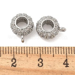 Brass Micro Pave Cubic Zirconia Tube Bails&nbsp;KK-U050-09P