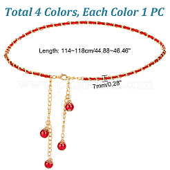 4Pcs 4 Colors Alloy Link Chain Belts&nbsp;AJEW-GA0006-30