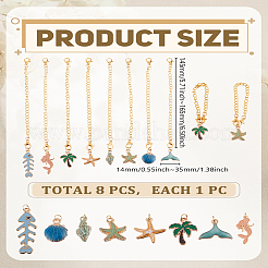 12Pcs Ocean Alloy Enamel Cup Charms&nbsp;HJEW-LP00043