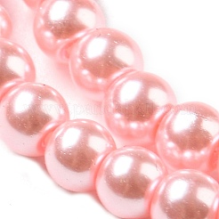 10 Strands Baking Paint Pearlized Glass Pearl Round Bead Strands&nbsp;HY-SZ0001-02A-01