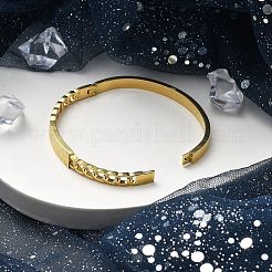 Ion Plating(IP) 304 Stainless Steel Hinged Bangles for Women&nbsp;BJEW-A011-21G