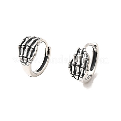 925 Sterling Silver Hoop Earrings&nbsp;EJEW-Z133-02AS