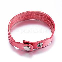 Leather Cord Snap Bracelets&nbsp;BJEW-P099-10