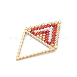 Glass Seed Beaded Rhombus Pendants&nbsp;PALLOY-MZ01085