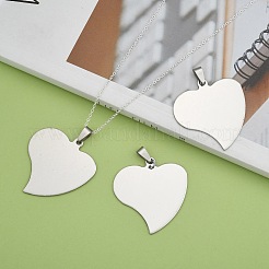 Non-Tarnish 201 Stainless Steel Heart Stamping Blank Tag Pendants&nbsp;STAS-S030-13