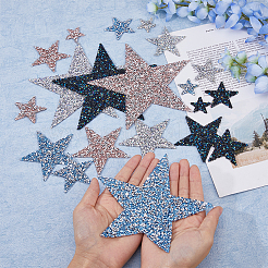 20Pcs 4 Colors Star Hotfix Rhinestone Kit(Hot Melt Adhesive On The Back)&nbsp;DIY-FH0007-04