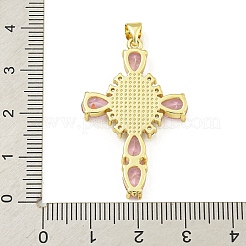 Rack Plating Brass Pave Cubic Zirconia Pendants&nbsp;KK-U029-01G-02